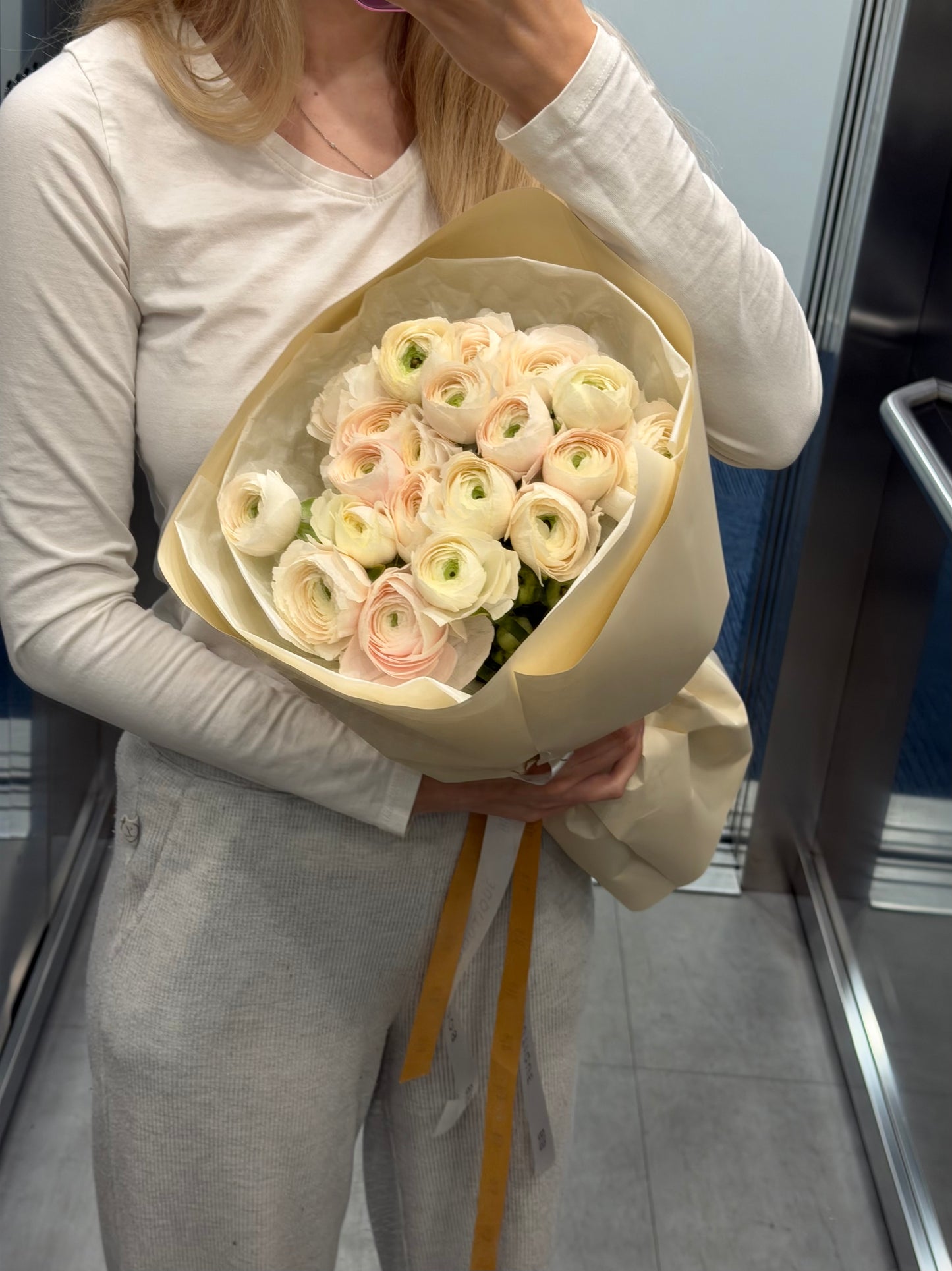 Bouquet of peony roses (ranunculus)