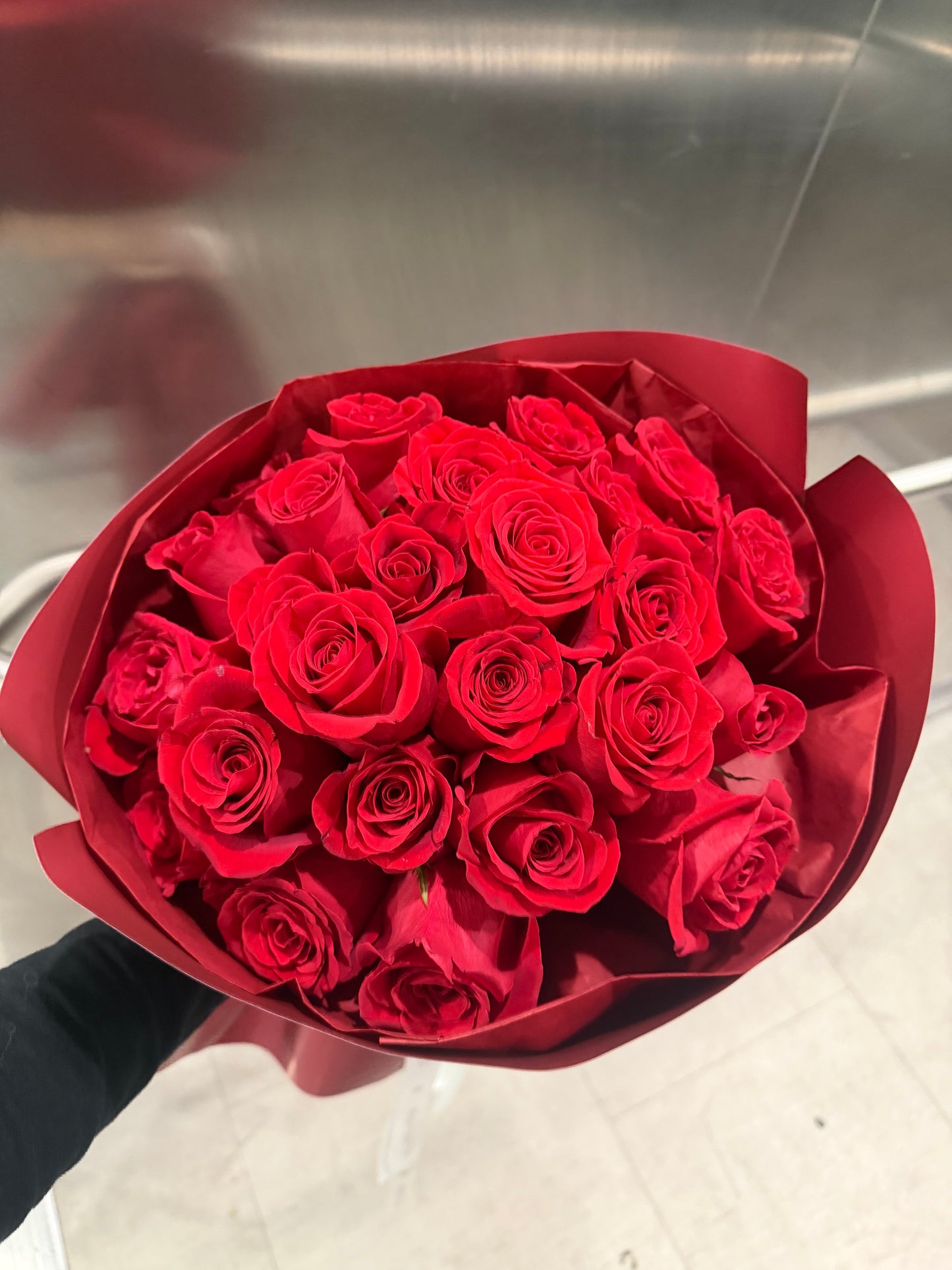 Luxury Red Rose Bouquet — Red Wrap