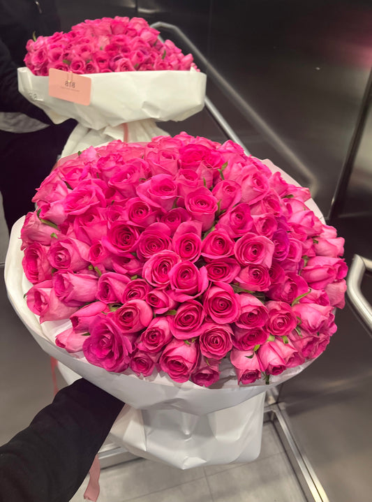100 pink roses