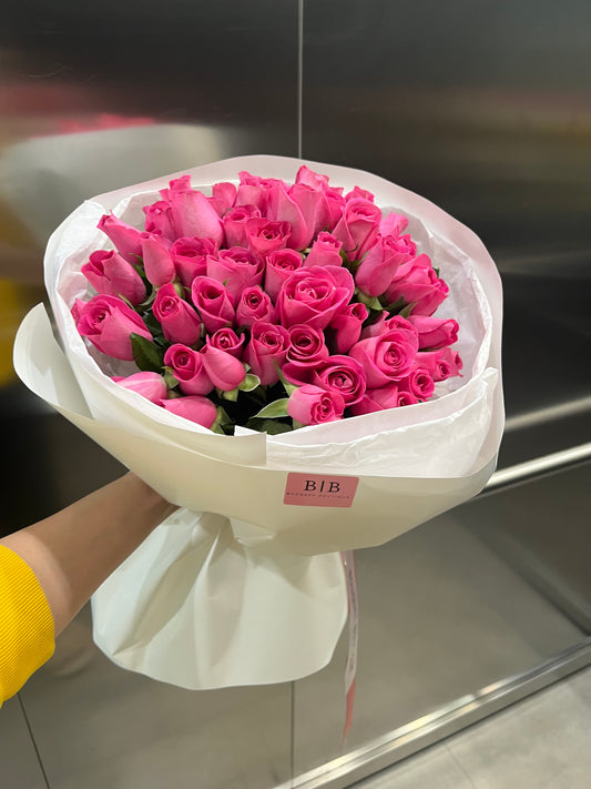 Bouquet of 50 pink roses