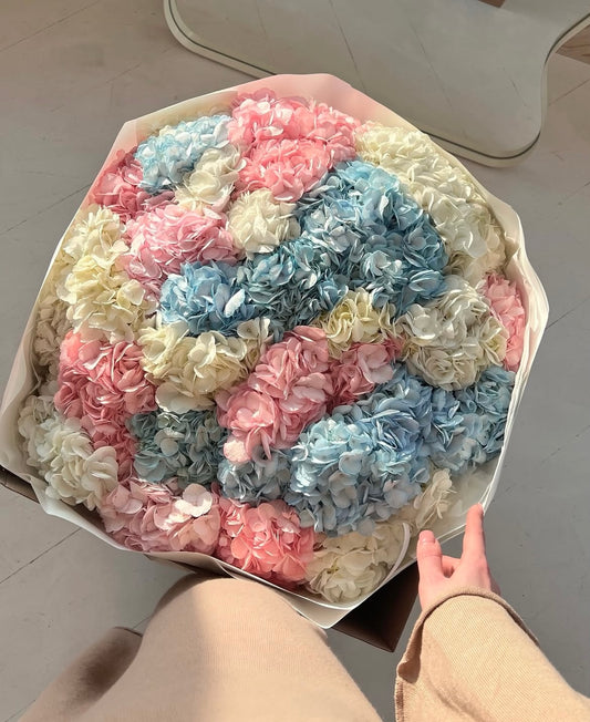 Bouquet hydrangeas mix (White, Soft Blue, Soft Pink)