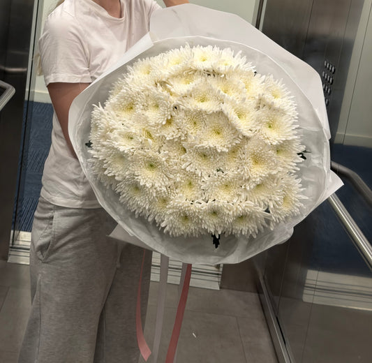 White chrysanthemum bouquet  in Manchester & Salford