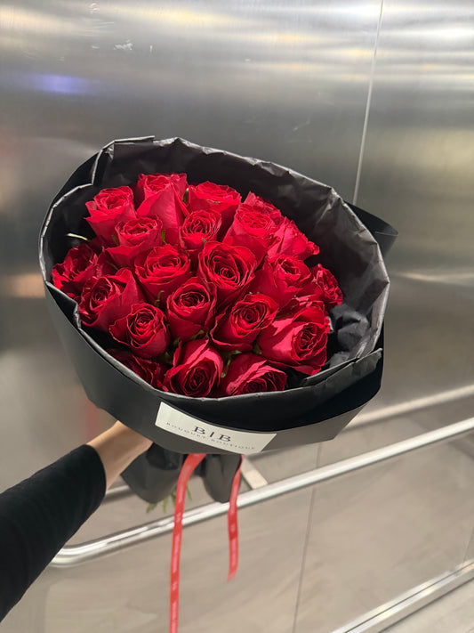 LUXURY bouquet of red roses in black packaging | Mother's Day Flower Bouquet