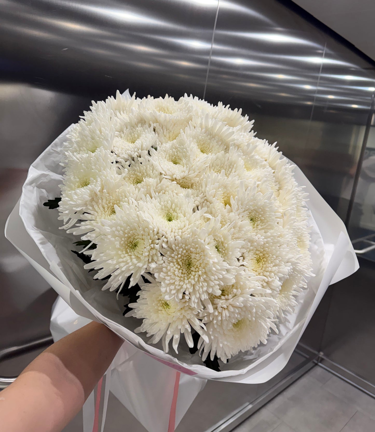 White chrysanthemum bouquet  in Manchester & Salford