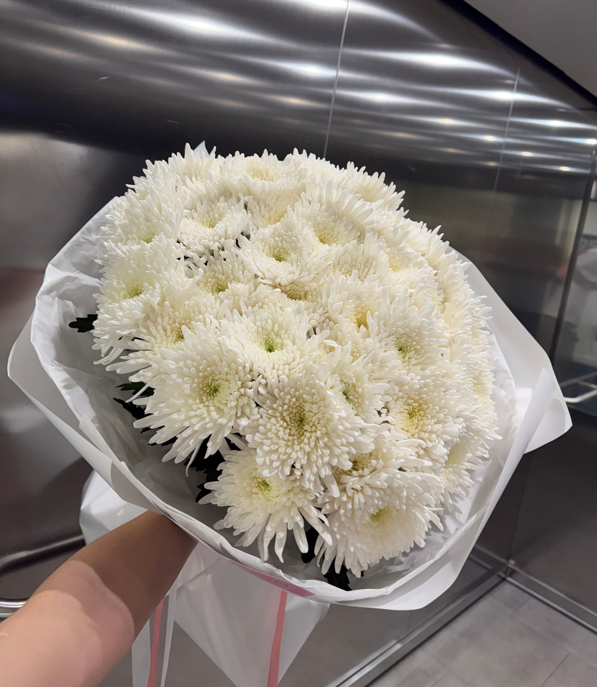 White chrysanthemum bouquet  in Manchester & Salford