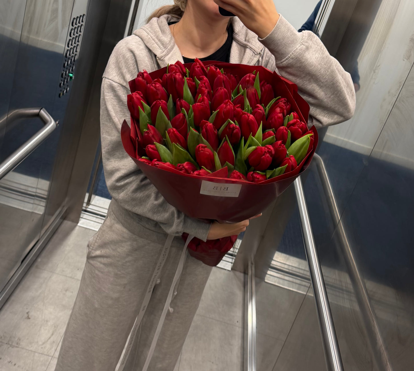Red tulip flower bouquet for gifting and celebrations