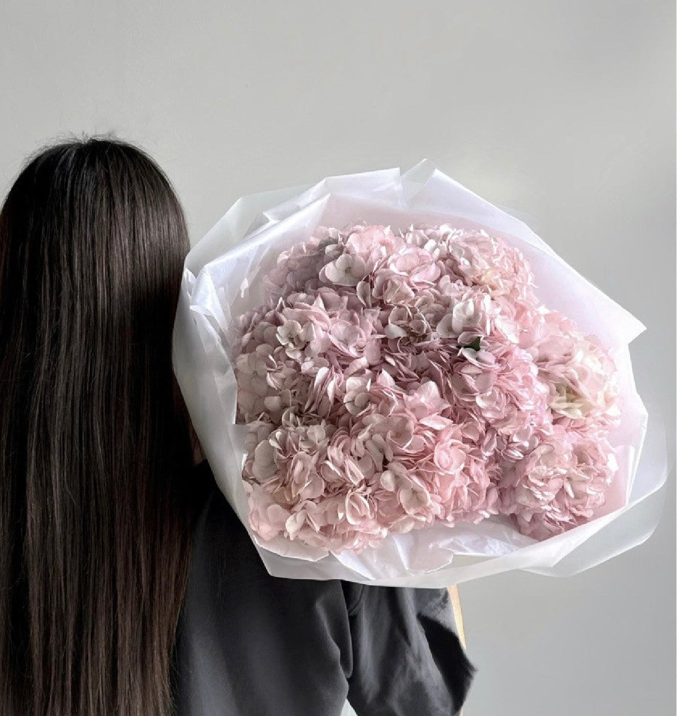 Bouquet of pink hydrangeas| Mother's Day Flower Bouquet