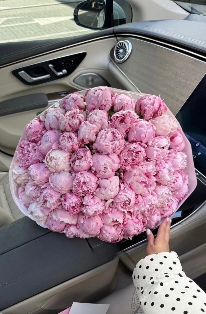 Pink peony bouquet with fresh blooms in Manchester & Salford