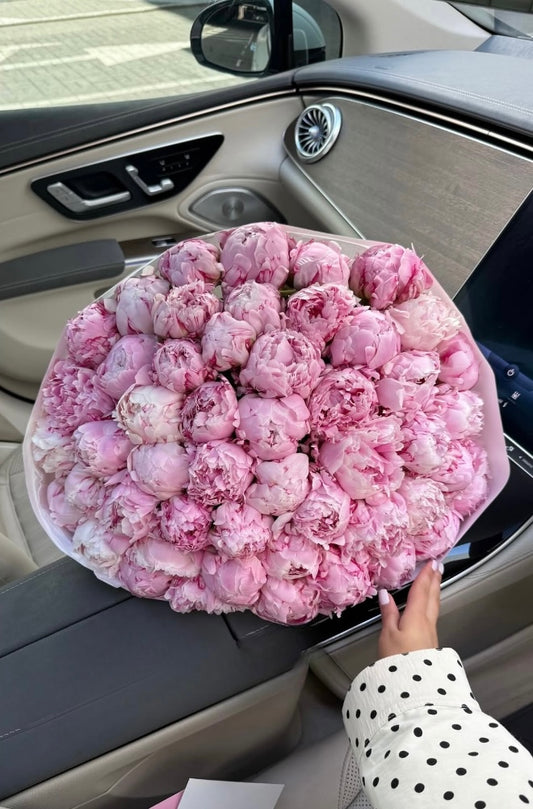 Pink peony bouquet with fresh blooms in Manchester & Salford