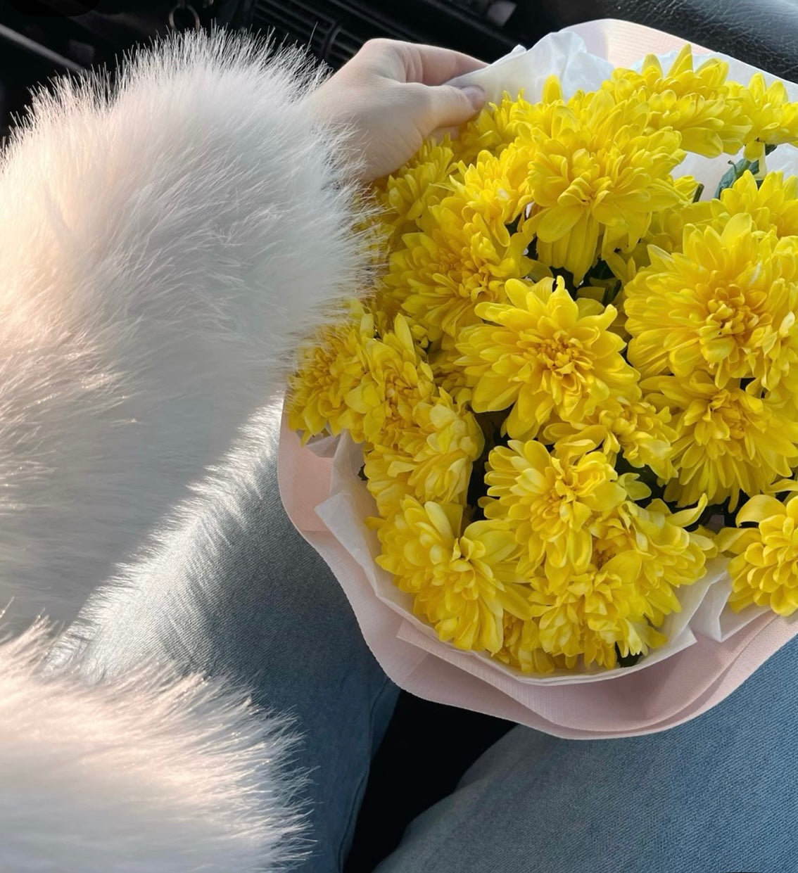 Bouquet of 25 yellow chrysanthemums